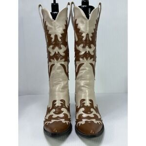 ANN CREEK Women's Western Knee High Stiches & Pull on Cowgirl Boots Size 8 1/2 M